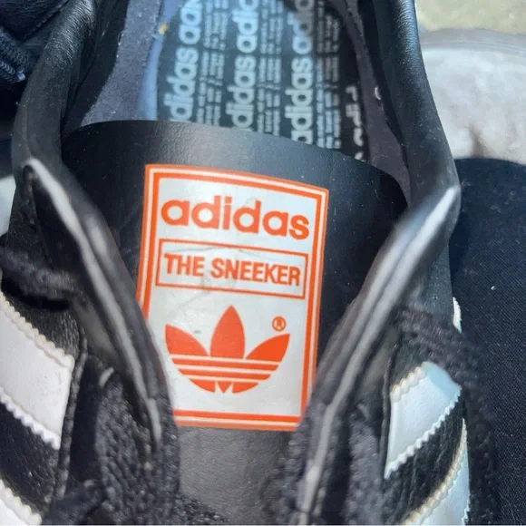 Adidas Rare Men's Black and White “The Sneekers” with Orange Sole - Picture 5 of 5